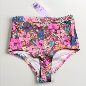 Womens Wild Fable High Waisted Cheeky Bikini Swim Bottom Size XSmall XS Flower